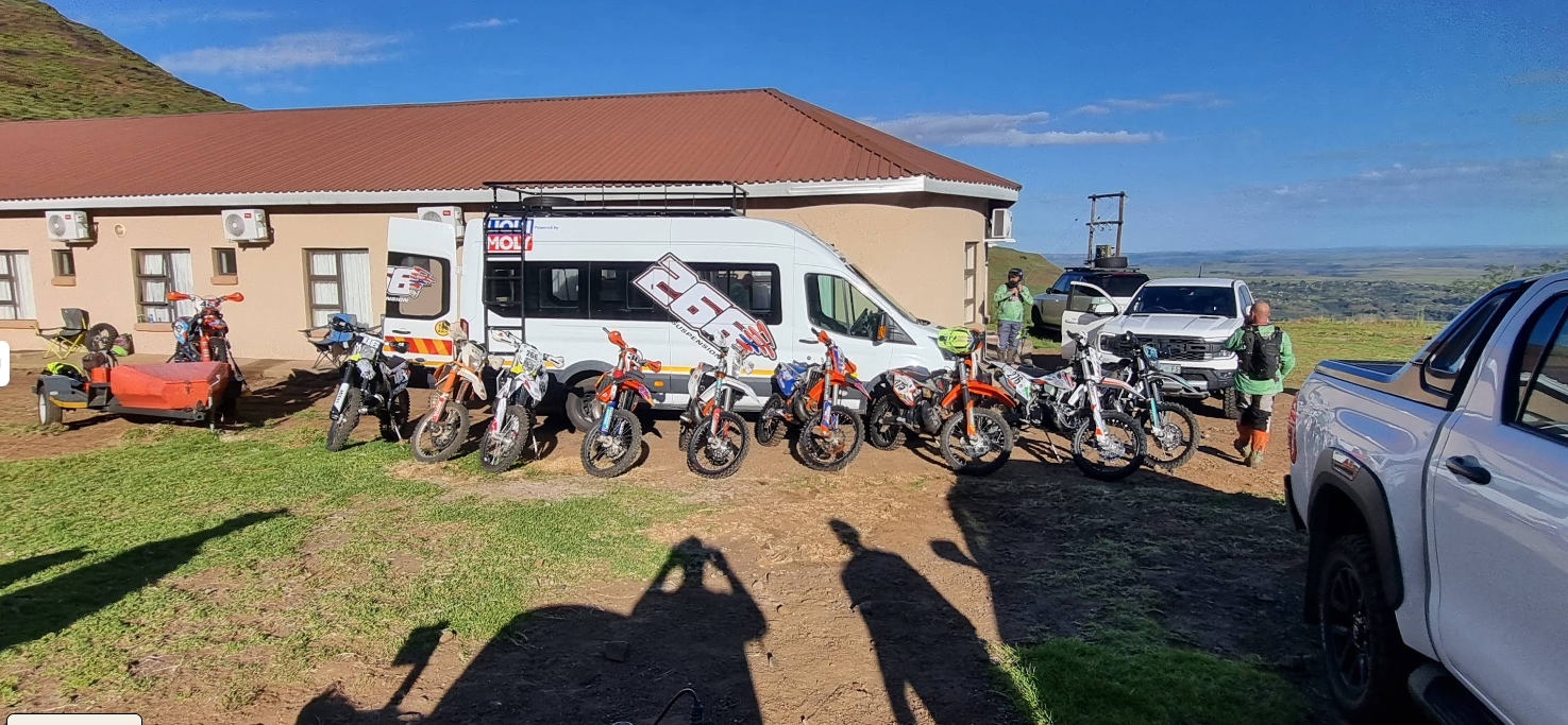 KTM bike lineup outside Morning Star Lodge