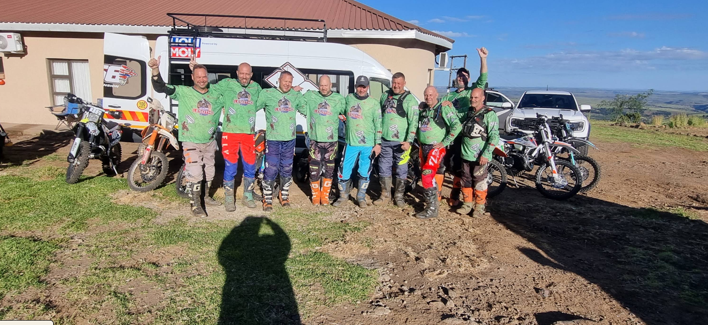 Riders group celebration at Morning Star Lodge